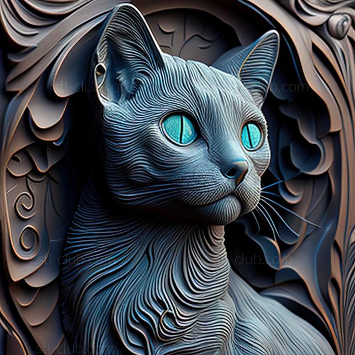 3D model st Russian Blue cat (STL)